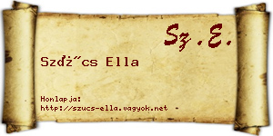 Szűcs Ella névjegykártya