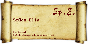Szűcs Ella névjegykártya