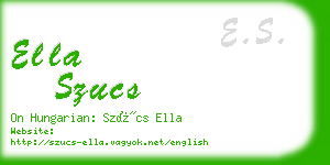 ella szucs business card